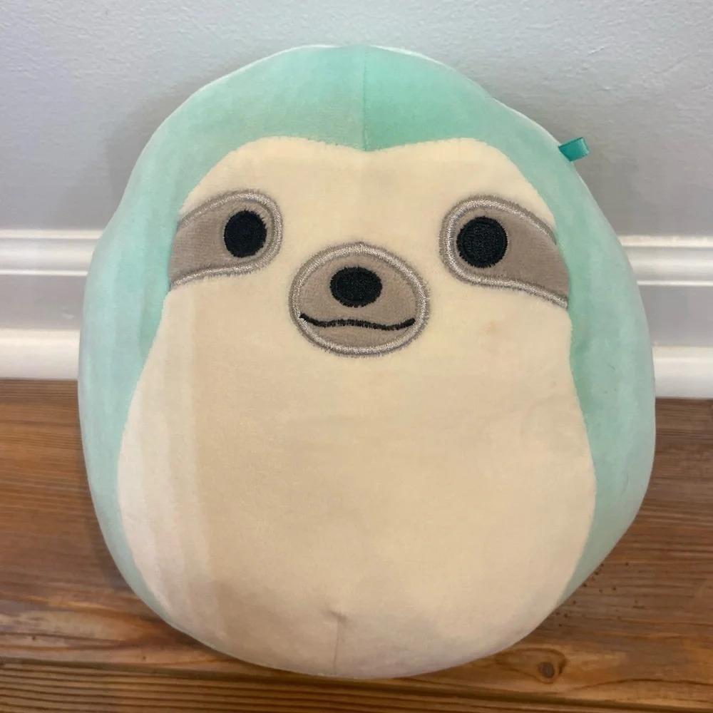 8” Aqua Sloth Squishmallows Stuffy Stuffed Animal Gray White Kids Toy Bedtime